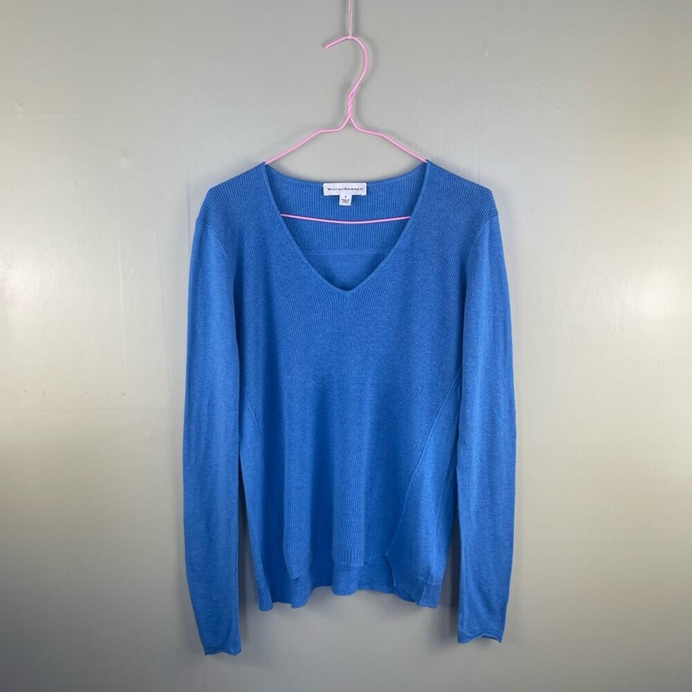 White + Warren 5% silk v-neck sweater